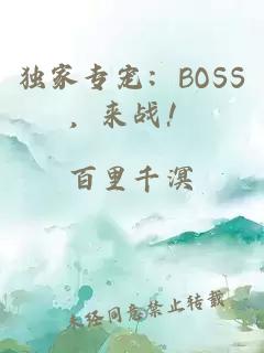 独家专宠:BOSS,来战!